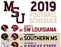 Vintage Mississippi State Football Schedule Graphics