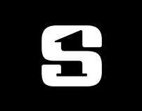S + 1 logo design negative space logo