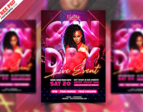 Sunday Live Event Party Flyer PSD