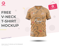 Free V-Neck T-Shirt Mockup