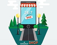 Online shopping , e-commerce concept.