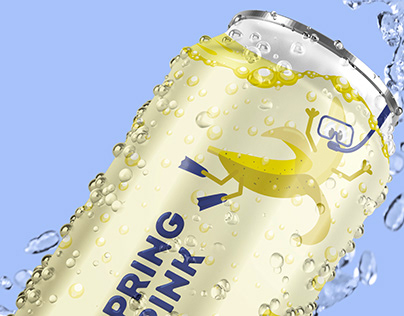 Spring Drink. Packaging design. Aluminum can