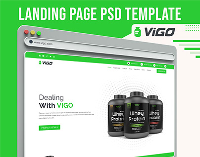 VIGO-Health Supplement Landing Page PSD Template