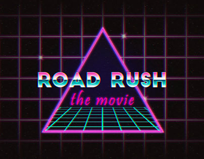 Retrowave VHS-style art «ROAD RUSH. The movie»