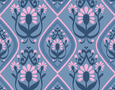 Seamless flowers pink blue