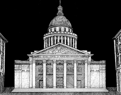 Panthéon Paris - ink on paper
