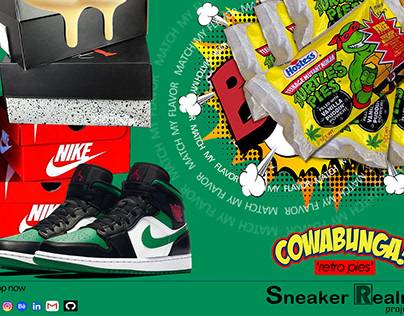 Cowabunga! retro pies Ad campaign sneaker promotion