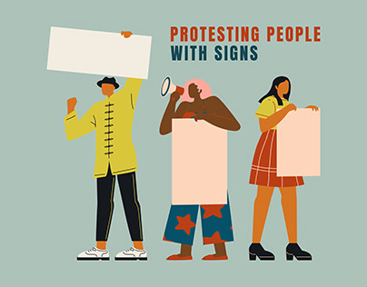 Protesting People with Signs