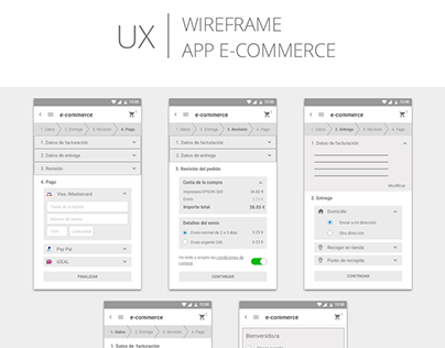 Wireframe App e- commerce