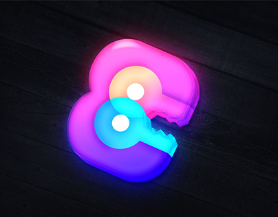 Modern B+key Logo, Logo design, gradient, branding