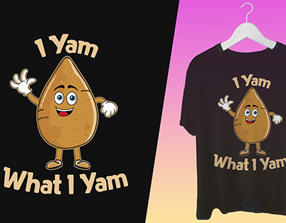 Yam-Themed Typography T-shirt Designs (I Yam What