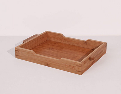 Portable Binaural Wooden Serving Tray