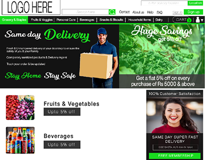 Grocery Shopping Website Design