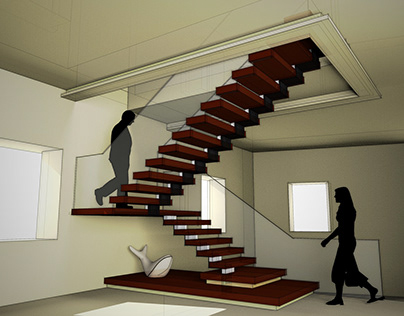 Diseño de escalera flotante