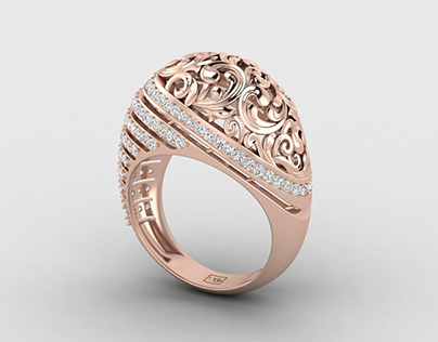 Project thumbnail - Jewelry CAD Design | Diamond Swirl Ring