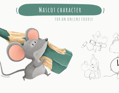Mascot character for an online course