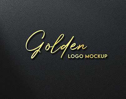 Logo Mockup With Golden Details