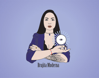 Brujita Moderna - Logo Ilustración