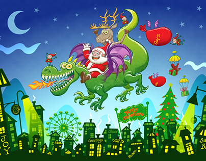 Santa replaced his reindeer for a dragon