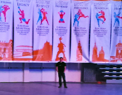 European Muaythai Championships Tauron Arena banners