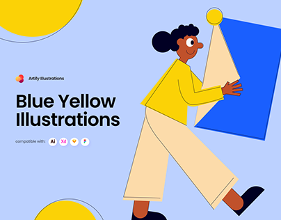 Free Blue Yellow Illustration