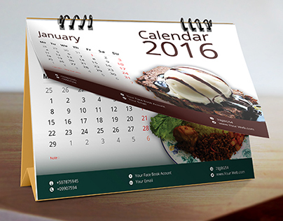 Culinary Desk Calendar 2016