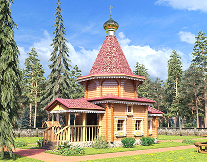 Country Chapel Exterior Visualization #8