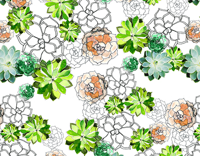 Succulent Summer pattern design for Jovoto