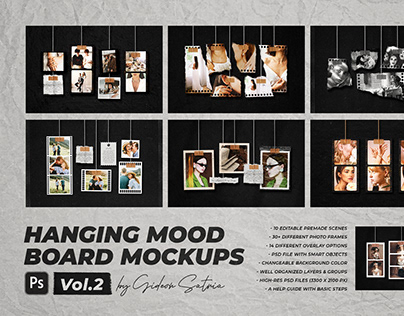Hanging Mood Board Mockup Vol.2