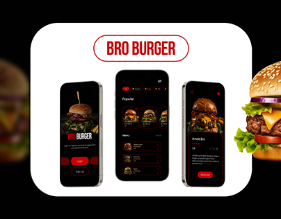 App design for a burger restaurant