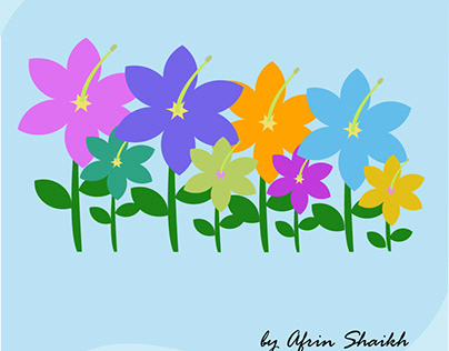 Flower Illustration By Afrin Shaikh