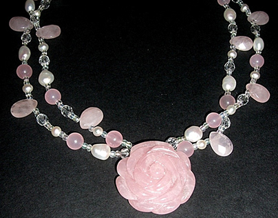 Rose Quartz Necklace by Berglind Jewellery Design