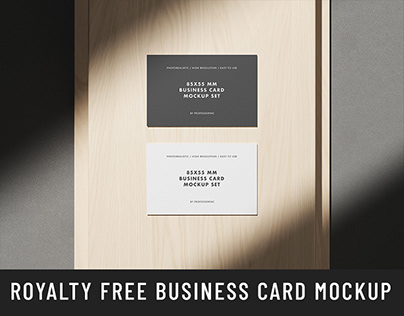 Royalty Free 85x55 Business Card Mockup Set
