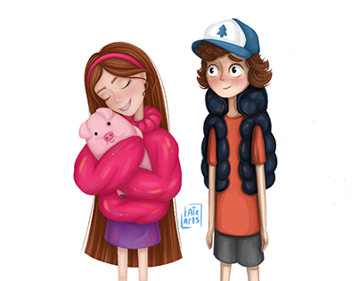 Mabel and Depper from Gravity Falls in my style