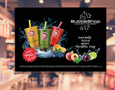 BubbleShop Tea Drink B1 size advert