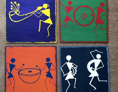 WARLI ART USING COMPLEMENTARY COLOR