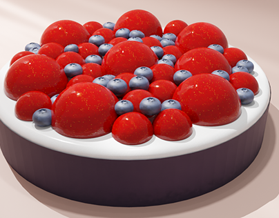 Festive Red and Blueberry Topped Entremet