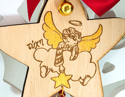 Etched Wooden Christmas Decorations