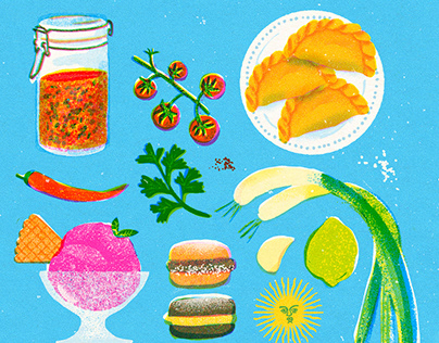 Argentinian cookbook cover illustration