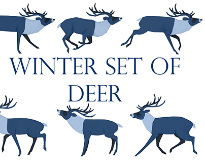Winter set of deer