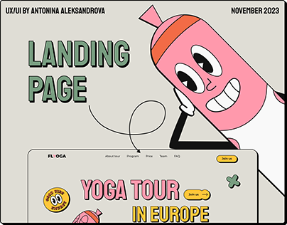 Landing page | Yoga tour in Europe | UX/UI design