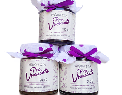 Packaging design for handmade jams| Pro Vnoučata brand