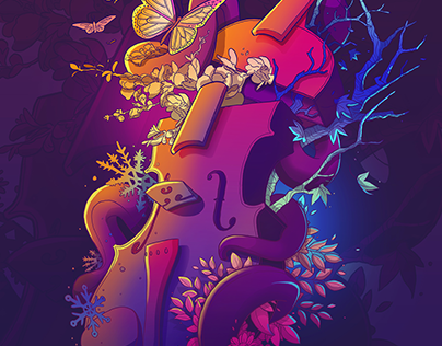 Vivaldi's The Four Seasons Concert Poster Illustration