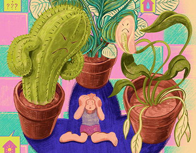 Caring for house plants - Editorial illustrations