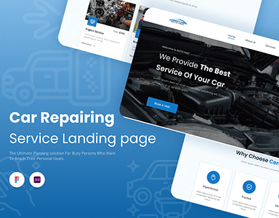 Car Repairing Service Landing Page Design