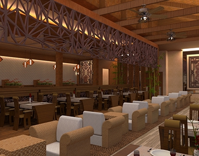 Restaurant Interior Design : Poster and 3D View