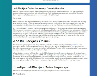 Judi Blackjack Online dan Kenapa Game Ini Populer