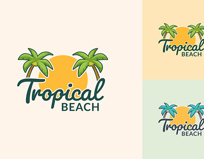Tropical beach logo design