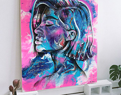 "Self Love" Abstract Portrait Painting by Noi Amar