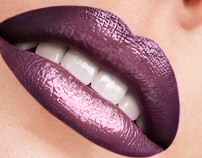Purple Lips beauty retouch